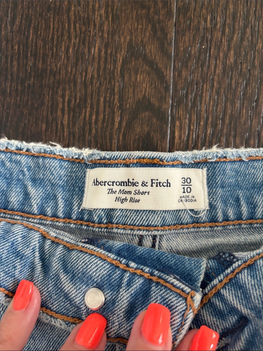 Classic High-Rise Distressed Denim Mom Shorts - Picture 2 of 5